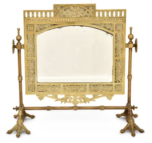 American Aesthetic Movement Brass Dressing Mirror