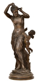 Jean-Louis Gregoire (French, 1840-1890), Bronze Sculpture of Venus with Cherub