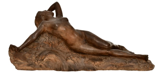 Roger Louis De Roussel De Preville (French, 1870-1946), Girl Among the Waves