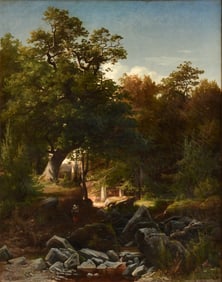 Friedrich Wilhelm Schreiner (German, 1836-1922), Landscape with Figure