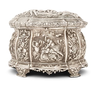 Continental Sterling Silver Repoussé Table Casket