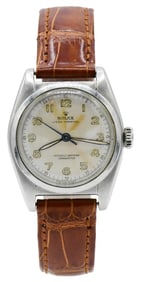 Rolex "Bubbleback" Oyster Perpetual, Ref. 6050, Stainless Steel Wristwatch