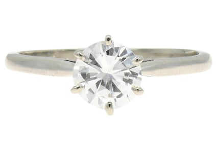 14K White Gold & 0.84 Carat Diamond Ring