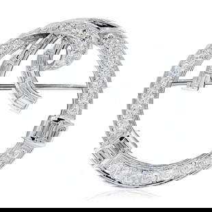 10K White Gold & 2.66 Carat Diamond Brooch/Pendant: 10K White Gold & 2.66 Carat Diamond Brooch/Pendant • set with round brilliant diamonds weighing a total of 1.60 carats • accented by baguette diamonds weighing a total of 1.06 carats