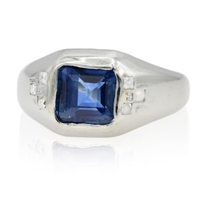 Platinum, Diamond & Sapphire Ring