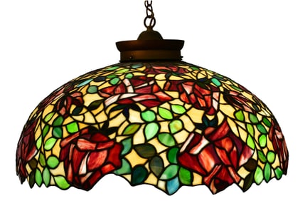 American Leaded Glass Floral Chandelier