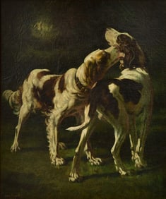 Gene Cornet (French, 19th/20th Century), Two Dogs Playing