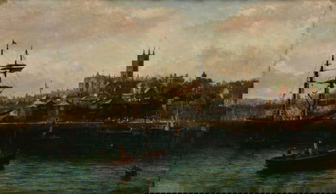 Charles William Wyllie (British, 1853-1923), Rochester Harbor