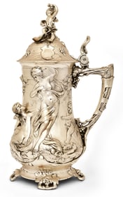 WMF Art Nouveau Silver-Plated Figural Stein