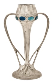 Archibald Knox / Liberty & Co. Tudric Pewter & Enamel Vase
