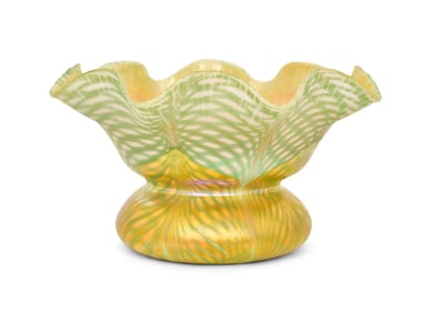 Quezal Art Glass Decorated Bowl