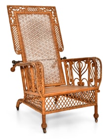 American Victorian Wicker Morris Chair