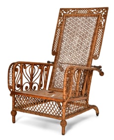 American Victorian Wicker Morris Chair