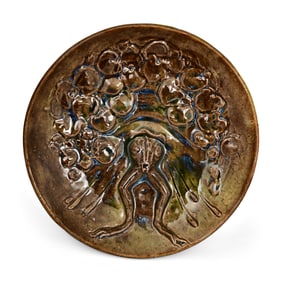 Alexandre Bigot (French, 1862-1927), Stoneware Charger with Frog