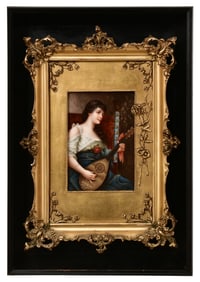 German Porcelain Plaque, "The Old Song"