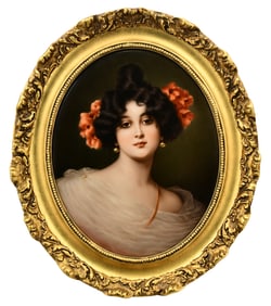 Berlin (K.P.M.) Porcelain Plaque of a Woman