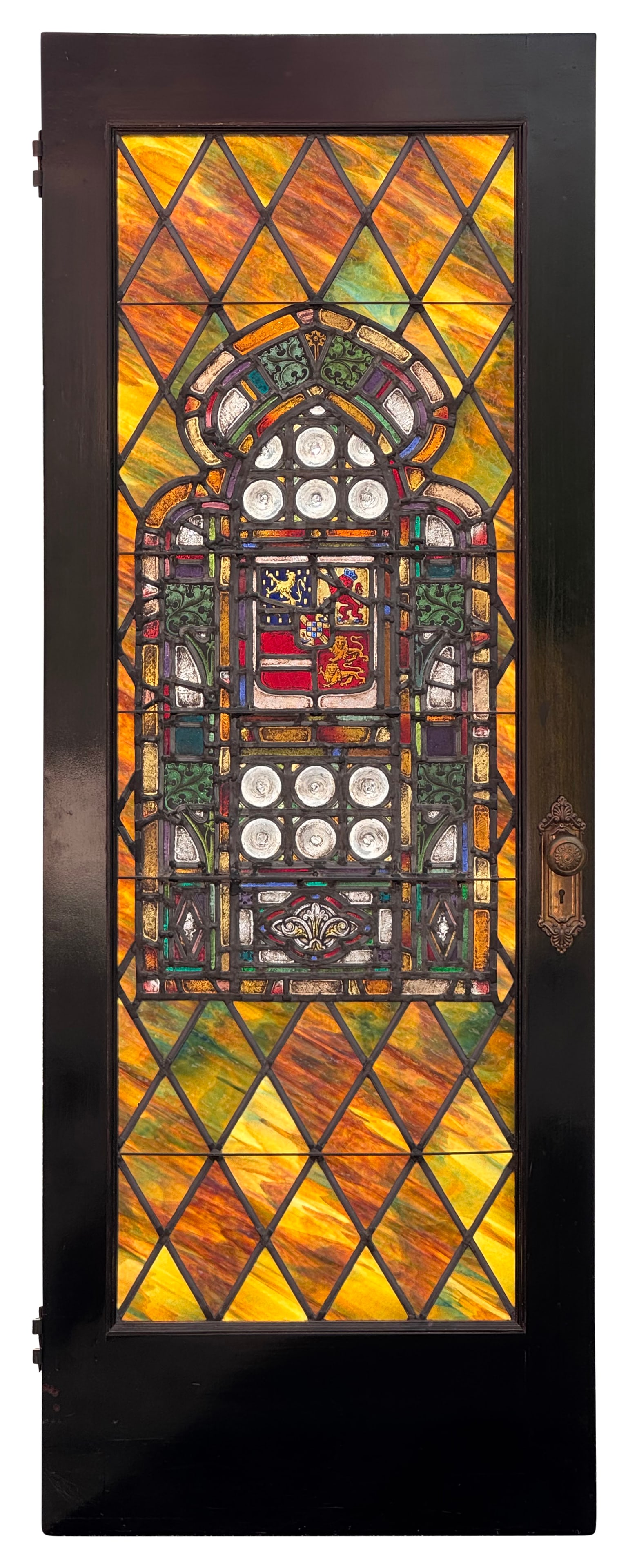 American Leaded Glass Moorish Door: American Leaded Glass Moorish Doorearly 20th century63 1/4 x 21 1/4 inches (glass) 79 1/4 x 29 1/4 inches (door)