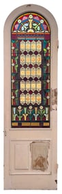 American Stained & Leaded Glass Arched Door