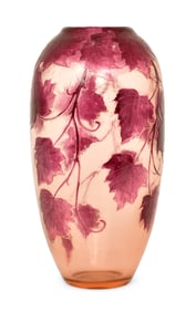 Legras Cameo Glass Floral Vase