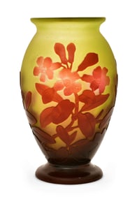 Émile Gallé (1846-1904), Cameo Glass Floral Vase