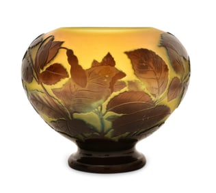 Émile Gallé (1846-1904), Cameo Glass Floral Vase
