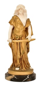 Theophile Somme (French, 1871-1952), Art Nouveau Sculpture of a Woman