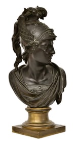 French Patinated Bronze Bust of Minerva