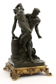 French Patinated & Gilt Bronze Sculpture, Abduction of a Sabine Woman