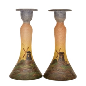 Pair of Handel Teroma "Windmill" Candlesticks