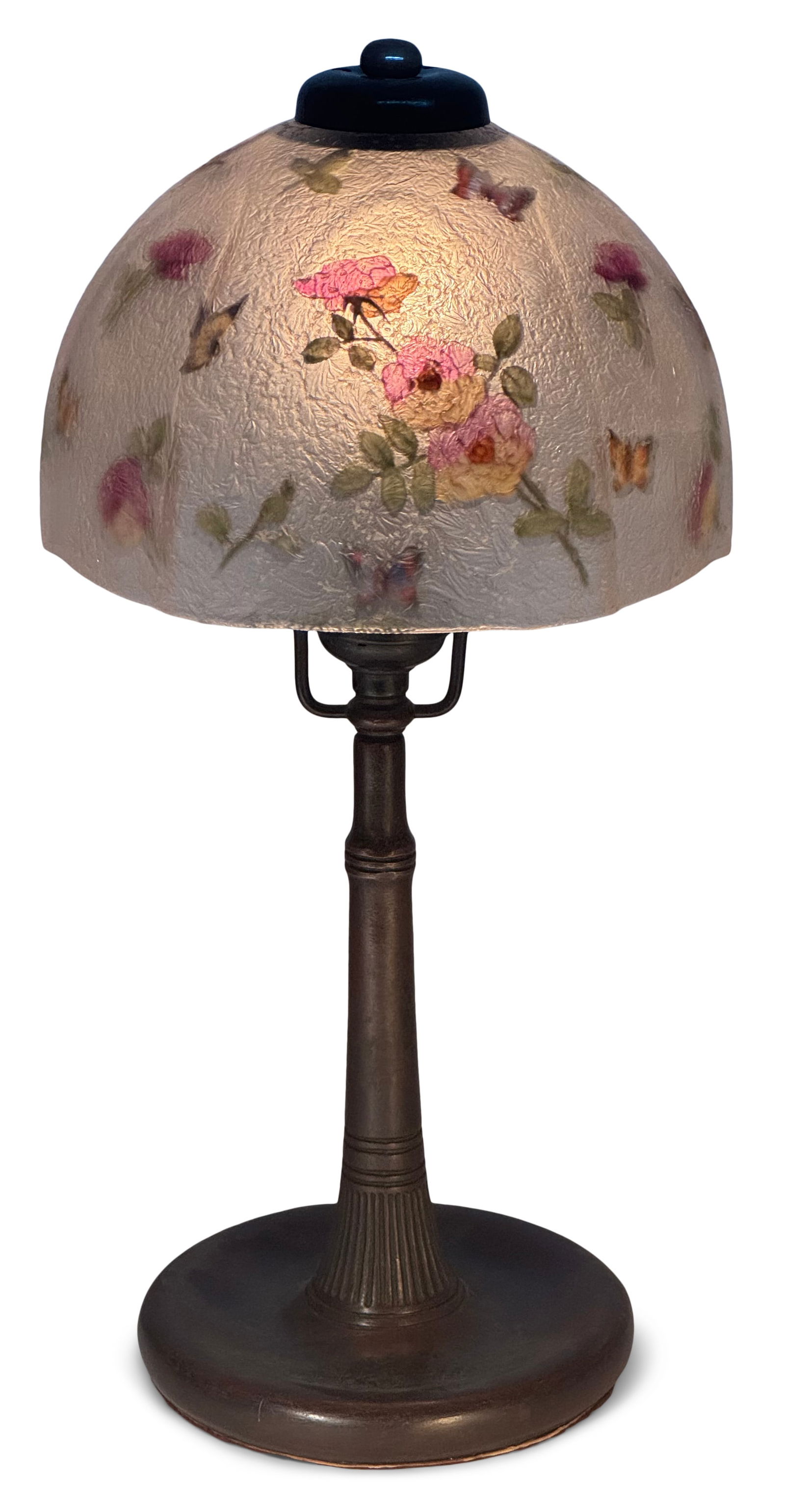 Handel Floral Boudoir Lamp with Butterflies (1 of 5)