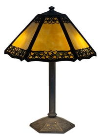 Handel Arts & Crafts Overlay Table Lamp