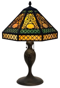 Bradley & Hubbard Overlay Table Lamp