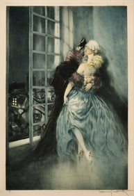 Louis Icart (French, 1888-1950), "Des Grieux" (Lovers)