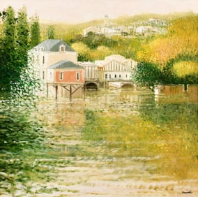 Dominique Dorie (French, b. 1958), "Balade avec Patrice Gourrier au Moulin de Chasseigne"