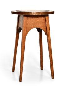Stickley Brothers Co. "Quaint" Furniture Oak & Copper Drink Stand, No. 2615