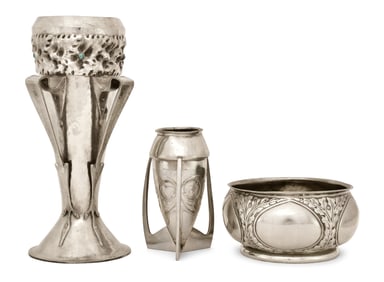 Three Liberty & Co. "Tudric" Pewter Pieces
