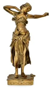 Emile Pinedo (French, 1840-1916), Bronze Sculpture of a Woman