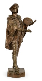 Emile Louis Picault (French, 1833-1915), "Watteau" Bronze Sculpture