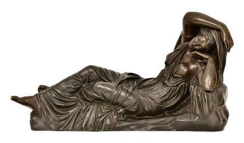 19th Century French Patinated Bronze Sculpture of Sleeping Ariadne