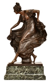 Ernst Seger (German, 1868-1939), Bronze Sculpture of a Woman Dancing