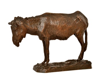 Georges Lhoste (French, 1860-1914), Bronze Sculpture of a Donkey