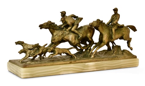 Austrian Gilt Bronze Sculpture of a Hunt