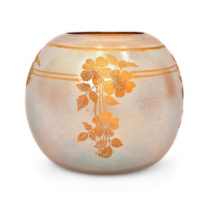 Durand Acid-Etched Glass Decorated Vase