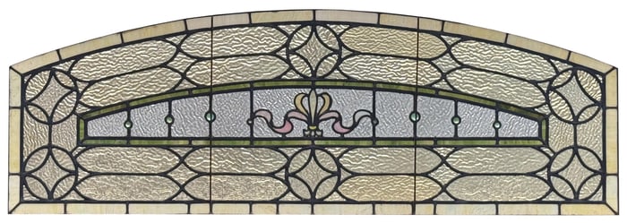 American Leaded Glass Arched Window
