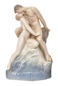 Theodor Lundberg for Royal Copenhagen, Porcelain Grouping "The Kiss"