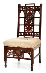 American Aesthetic Movement Carved Walnut Chair