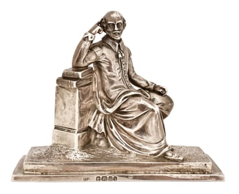James Charles Edington Sterling Silver Figure of William Shakespeare