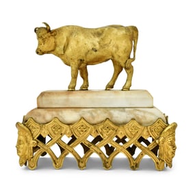 French Gilt Bronze Sculpture of an Ox