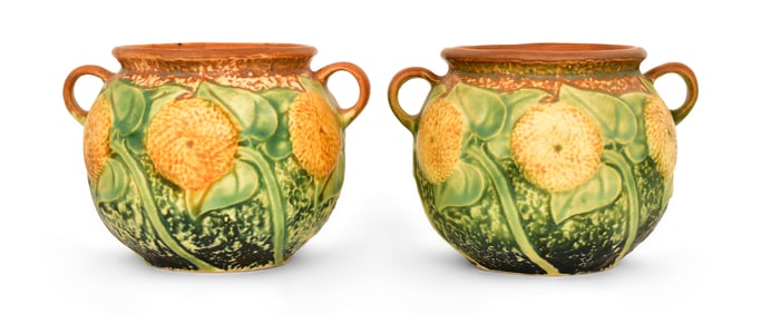Two Roseville Pottery "Sunflower" Vases
