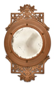 American Aesthetic Movement Brass Mirror